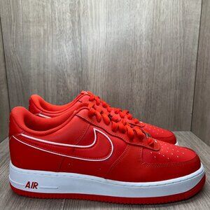 Nike Air Force 1 Low 07 Sneakers Mens 10.5 Leather Picante Red White DV0788-600
